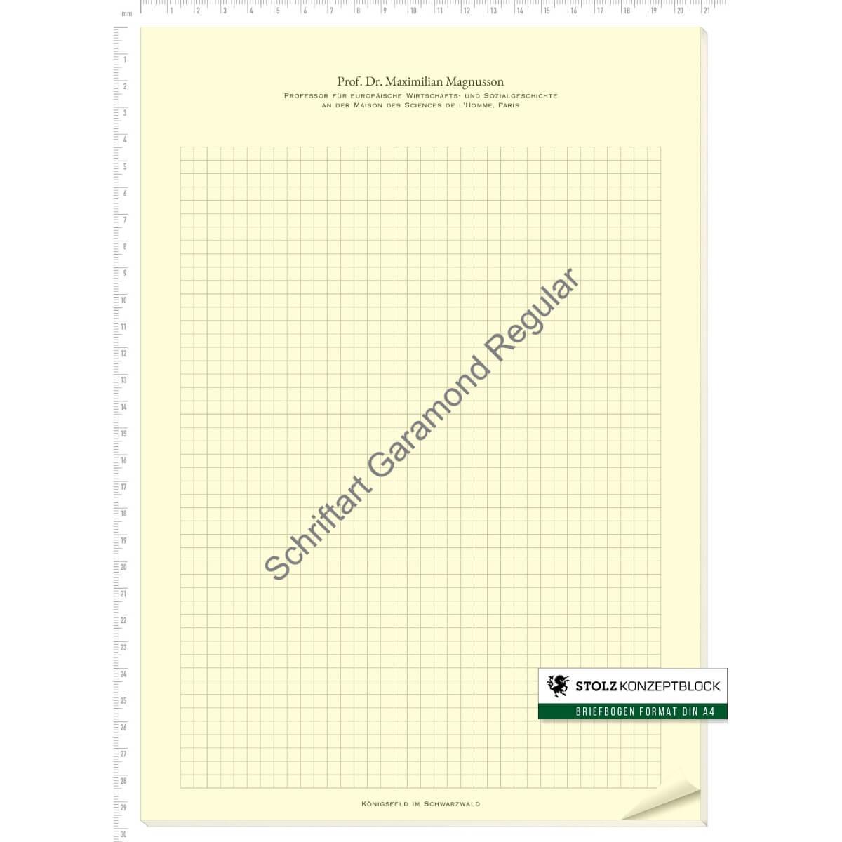 STOLZ Konzeptblock A4 kariert (Garamond Regular)